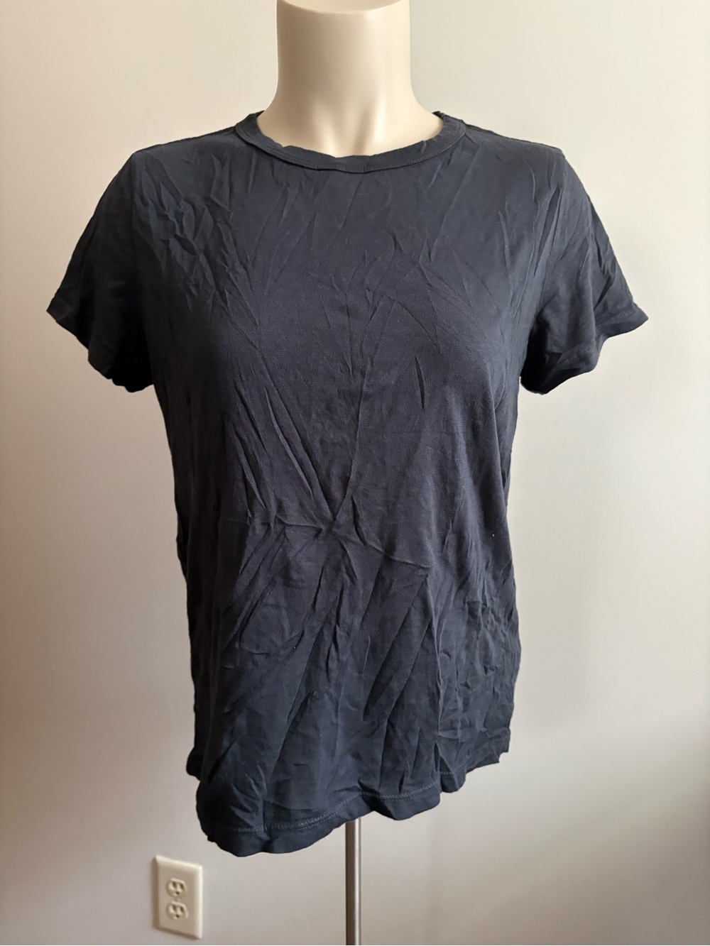 Marine Layer Women's Micro Modal Cotton Crewneck Tee Black Size Small